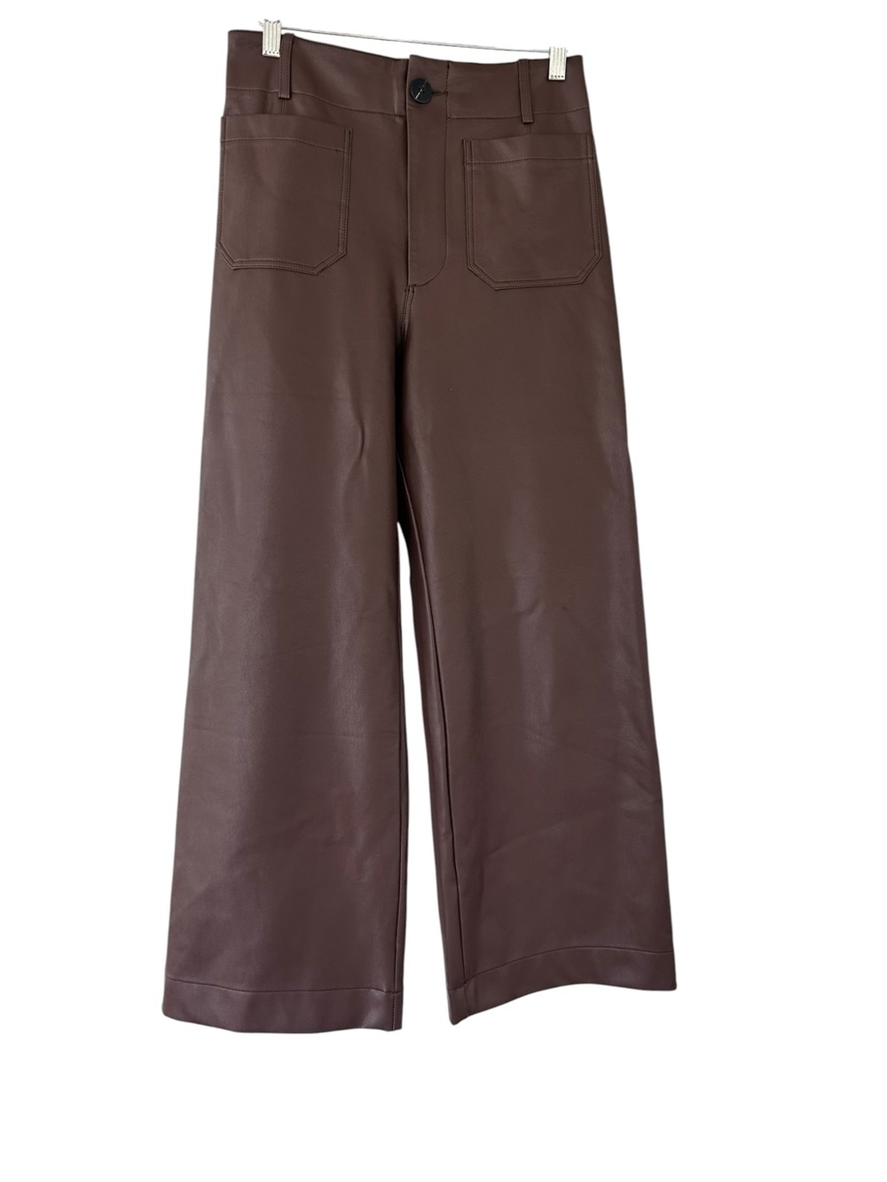 Anthropologie | Maeve • The Colette Pants Brown Faux Leather
